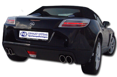 Fox Sportuitlaat Opel GT achterdemper, dwarsuitgang rechts/links - 2x115x85 type 38 rechts/links