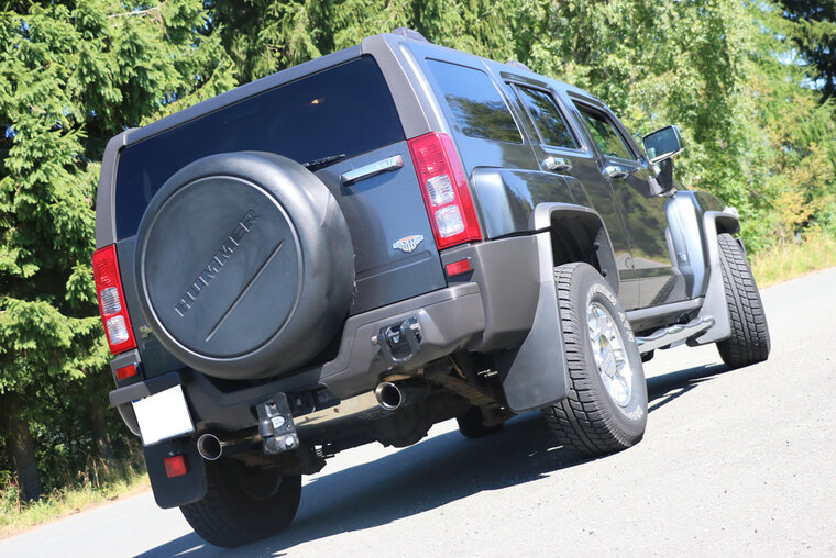 Fox Sportuitlaat Hummer H3 achterdemper, dwarsuitgang rechts/links - 1x100 type 25 rechts/links