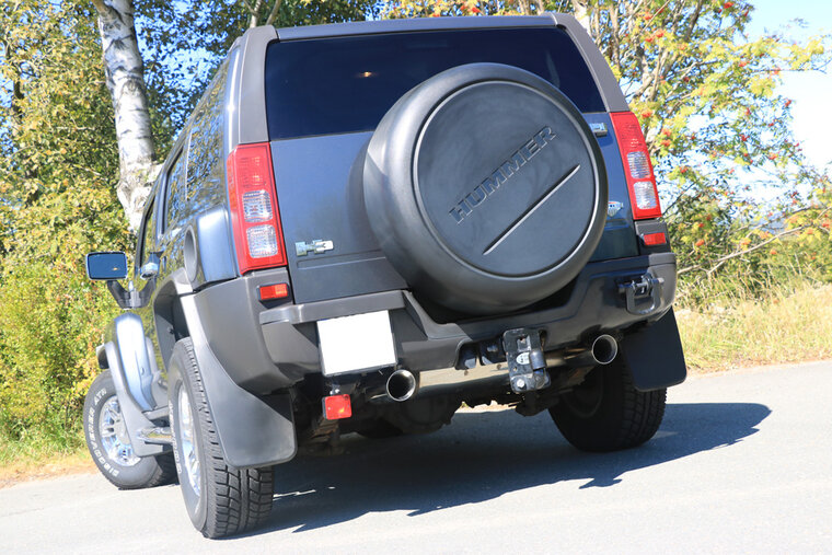 Fox Sportuitlaat Hummer H3 achterdemper, dwarsuitgang rechts/links - 1x100 type 25 rechts/links