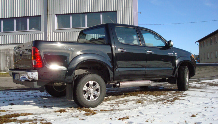 Fox Sportuitlaat Toyota Hilux III KUN25 - Dubbele uitlaat - Half uitlaatsysteem met dubbele zijuitlaat, bestaande uit 2 achterdempers - 1x76 Type 26 rechts/links