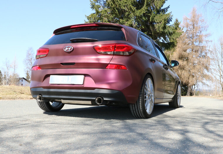 Fox Sportuitlaat Hyundai i30 PDE achterdemper, dwarsuitlaat rechts/links - 1x90 type 25 rechts/links