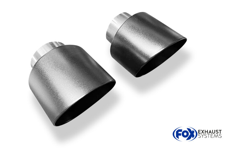 Fox Sportuitlaat Hyundai i30N Performance + Fastback uitlaatpijpen compatibel met de originele achterdemper - 1x114 Type 25 rechts/links matzwart