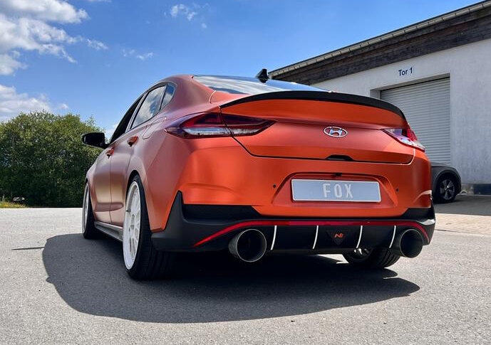Fox Sportuitlaat Hyundai i30N Fastback Facelift uitlaatpijpen compatibel met de originele achterdemper - 1x160 Type 10 rechts/links