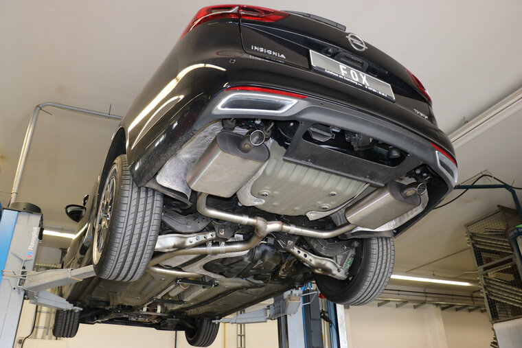 Fox Sportuitlaat Opel Insignia B - Sport Tourer - Voorwielaandrijving Achterdemper rechts/links - Uitlaatpijpen komen uit in de originele openingen