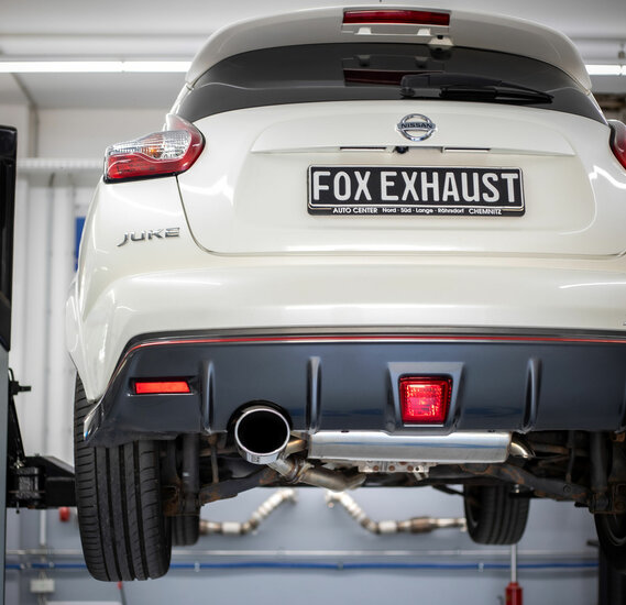 Fox Sportuitlaat Nissan Juke - F15 (vierwielaandrijving) Achterdemper dwarsuitgang rechts/links - 129x106 Type 32 links