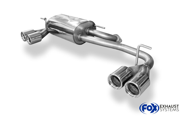 Fox Sportuitlaat Subaru Justy II voor modellen met ongespoten bumper, dwarsgeplaatste achterdemper, uitlaat rechts/links - 2x76 Type 13 rechts/links