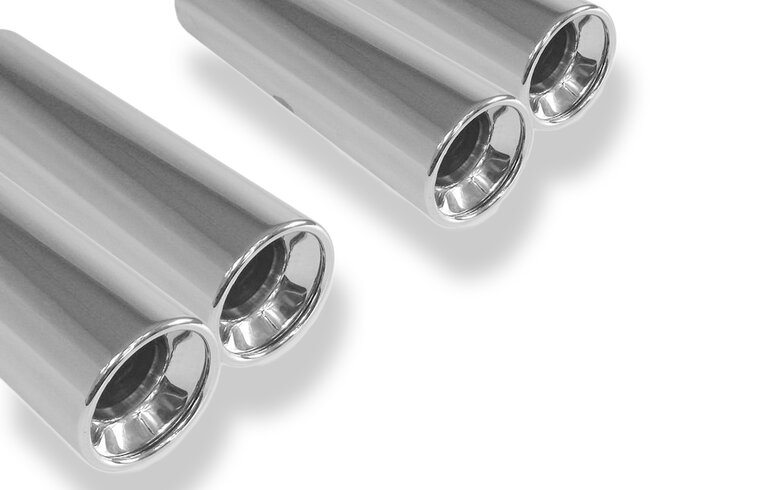 Fox Sportuitlaat Opel Astra F-CC/Kadett E-CC Achterdemper, rechter/linker uitlaat, 1-puntsophanging - 2x80 type 13 rechts/links