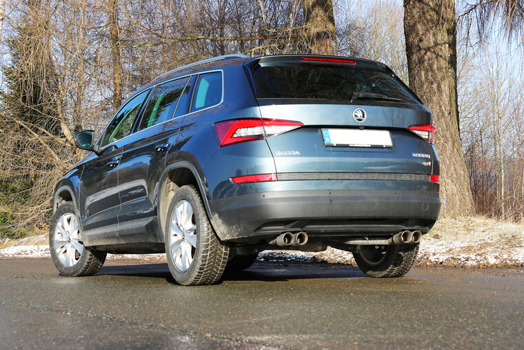 Fox Sportuitlaat Skoda Kodiaq 4x4 dwarsgeplaatste achterdemper - 2x80 type 25 rechts/links - uitlaatpijpen in de bumper