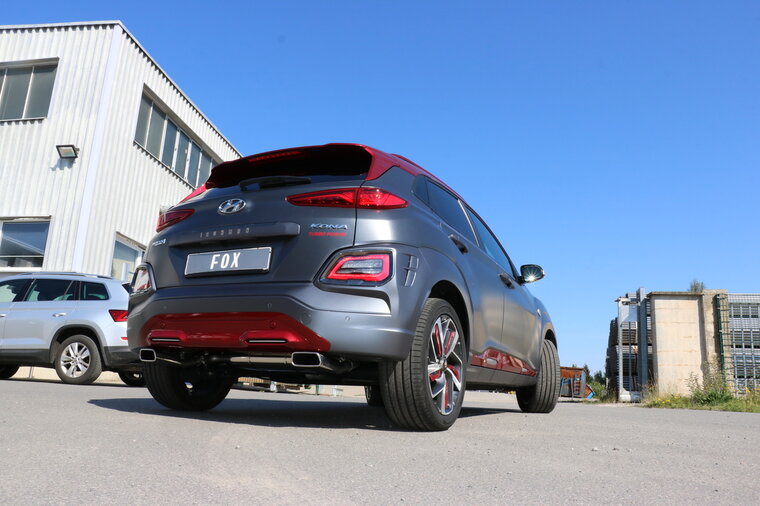 Fox Sportuitlaat Hyundai Kona 2WD Ironman achterdemper, rechter/linker uitlaat - 145x65 Type 59 rechts/links