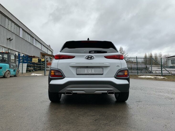Fox Sportuitlaat Hyundai Kona 4WD - Uitlaatpijpen in de bumper, achterdemper, uitgang rechts/links - 145x65 Type 59 rechts/links