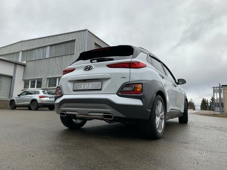 Fox Sportuitlaat Hyundai Kona 4WD - Uitlaatpijpen in de bumper, achterdemper, uitgang rechts/links - 145x65 Type 59 rechts/links