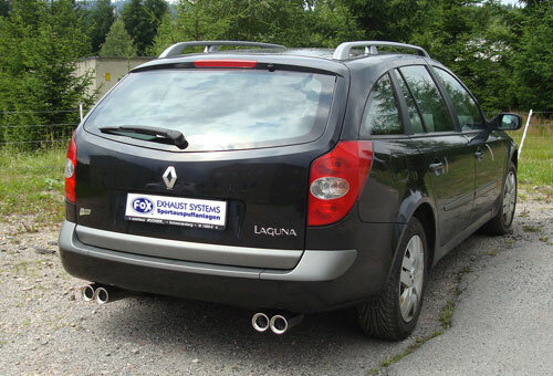 Fox Sportuitlaat Renault Laguna II K74 - Grandtour achterdemper, rechter/linker uitlaat - 2x76 Type 13 rechts/links