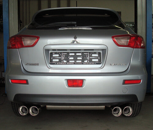 Fox Sportuitlaat Mitsubishi Lancer CYO - Sedan/Sportback Achterdemper dwarsuitgang rechts/links - 2x90 Type 17 rechts/links