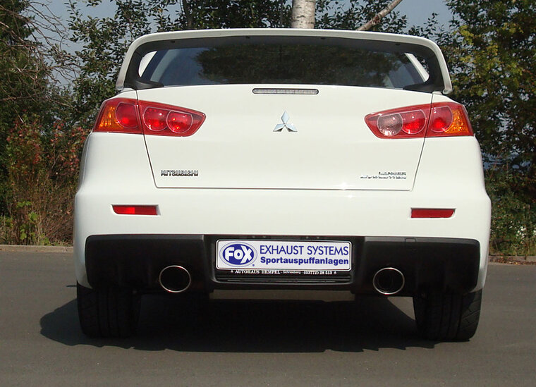 Fox Sportuitlaat Mitsubishi Lancer Evolution X achterdemper, dwarsuitgang rechts/links - 1x129x106 type 32 rechts/links