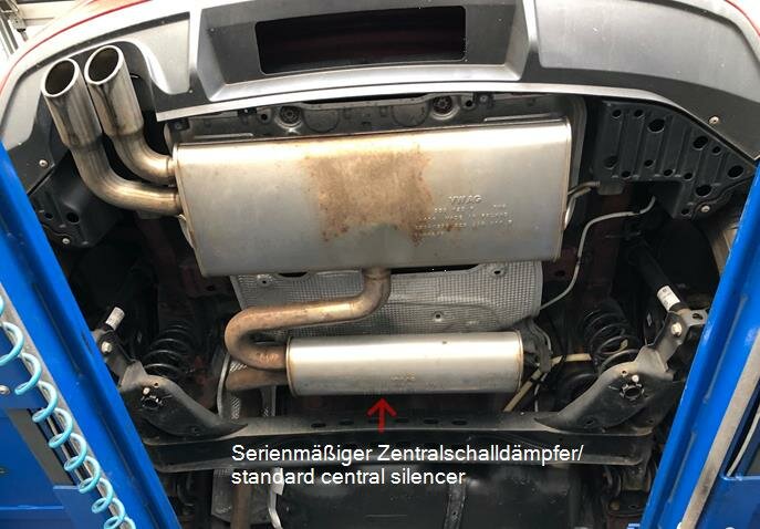 Fox Sportuitlaat Seat Leon 5F - Stijve achteras, achterdemper, uitlaat rechts/links - 1x100 type 25 rechts/links voor Rieger bumper