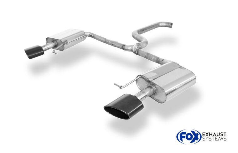 Fox Sportuitlaat Seat Leon 5F ST - Cupra 300 - Zwarte achterdemper rechts/links - 160x90 Type 38 rechts/links zwart