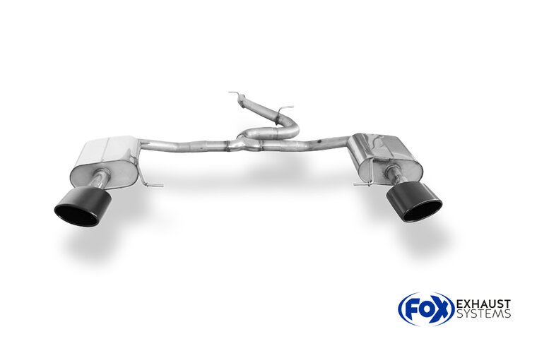 Fox Sportuitlaat Seat Leon 5F ST 4x4 - Cupra 300 met OPF half uitlaatsysteem van OPF - 160x90 Type 38 rechts/links ZWART ge&euml;mailleerd