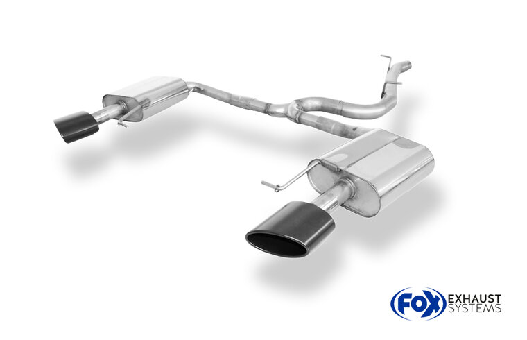Fox Sportuitlaat Seat Leon 5F ST 4x4 - Cupra 300 met OPF half uitlaatsysteem van OPF - 160x90 Type 38 rechts/links ZWART ge&euml;mailleerd