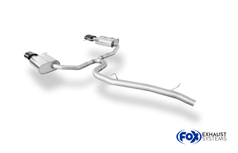 Fox Sportuitlaat Seat Leon 5F ST 4x4 - Cupra 300 met OPF half uitlaatsysteem van OPF - 160x90 Type 38 rechts/links ZWART ge&euml;mailleerd