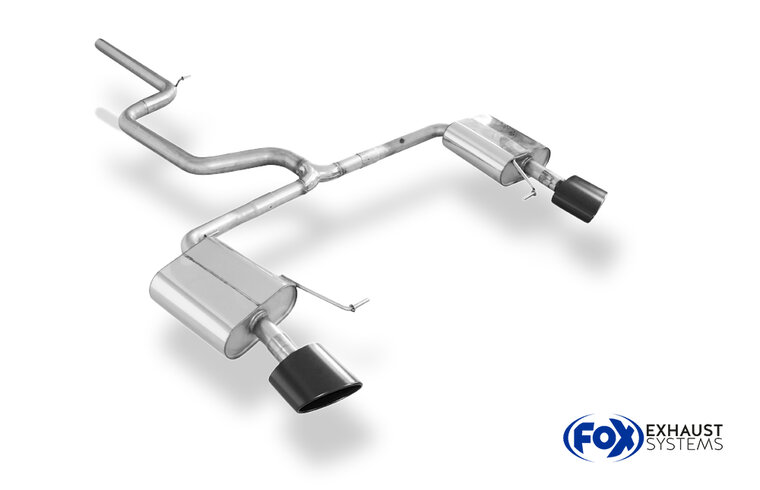 Fox Sportuitlaat Seat Leon 5F ST - Cupra 290 met OPF half uitlaatsysteem vanaf OPF uitlaat rechts/links - 160x90 Type 38 rechts/links zwart