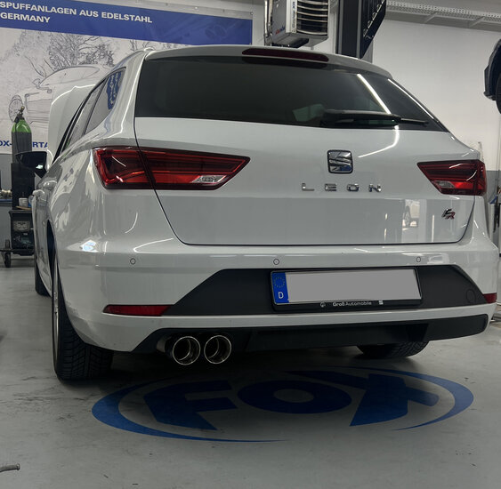 Fox Sportuitlaat Seat Leon 5F ST - Stijve achteras, achterdemper en voordemper - 2x90 Type 25