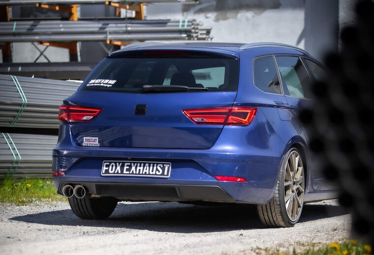 Fox Sportuitlaat Seat Leon 5F ST - Achterdemper met starre achteras - 2x90 Type 25
