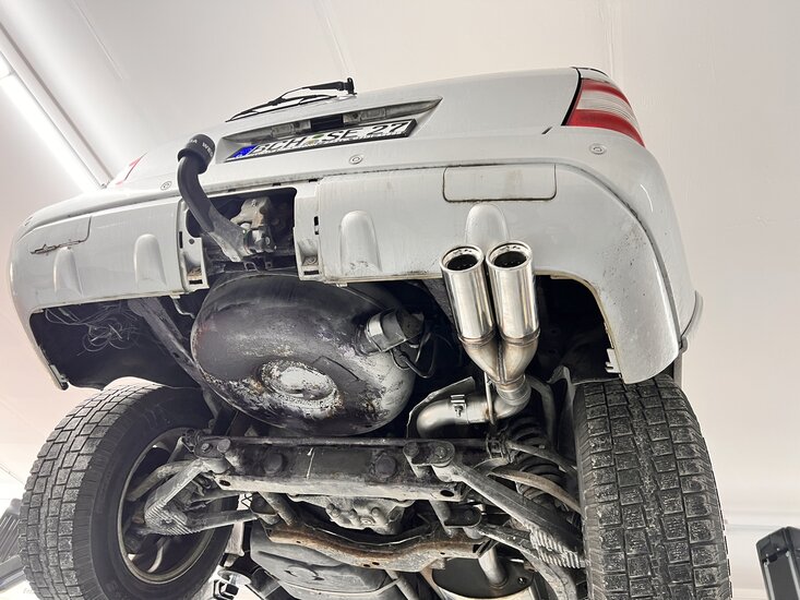 Fox Sportuitlaat Mercedes M-Klasse Type W163 - Facelift Achterdemper (Dubbele Inlaat) - 2x80 Type 13
