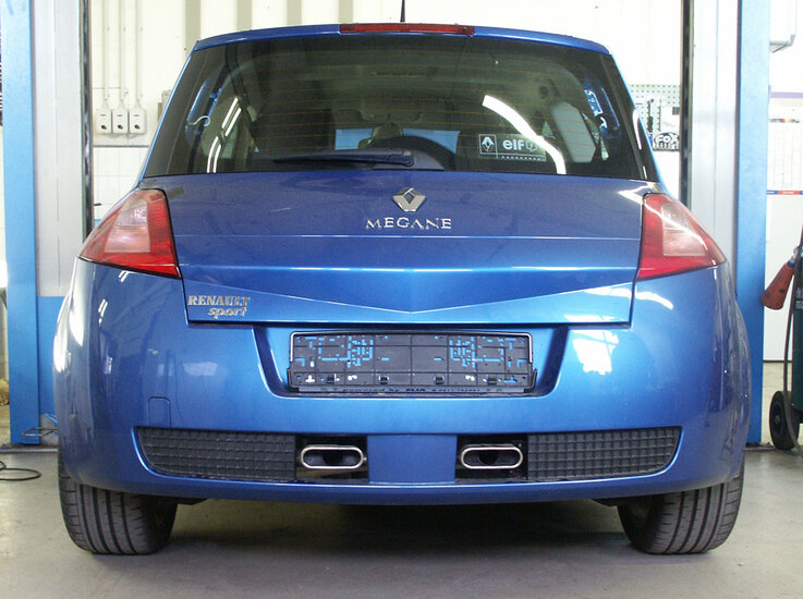 Fox Sportuitlaat Renault Megane II Sport achterdemper, centrale uitlaat - 2x130x50 Type 52