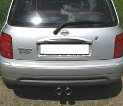Fox Sportuitlaat Nissan Micra K11 achterdemper, centrale uitlaat - 2x76 Type 13
