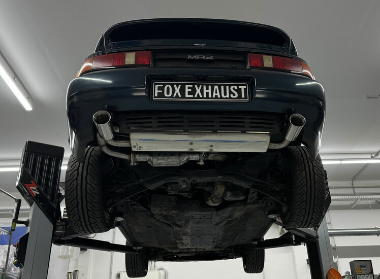 Fox Sportuitlaat Toyota MR2 Type W2 achterdemper, dwarsuitlaat rechts/links - 1x90 Type 25 rechts/links