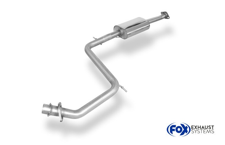 Fox Sportuitlaat Mazda MX3 Type EC voordemper met tulpvormige en flensvormige aansluiting