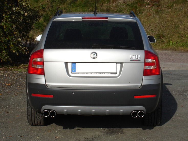 Fox Sportuitlaat Skoda Octavia Type 1Z 4x4 + Scout achterdemper rechts/links - 2x70 Type 12 rechts/links