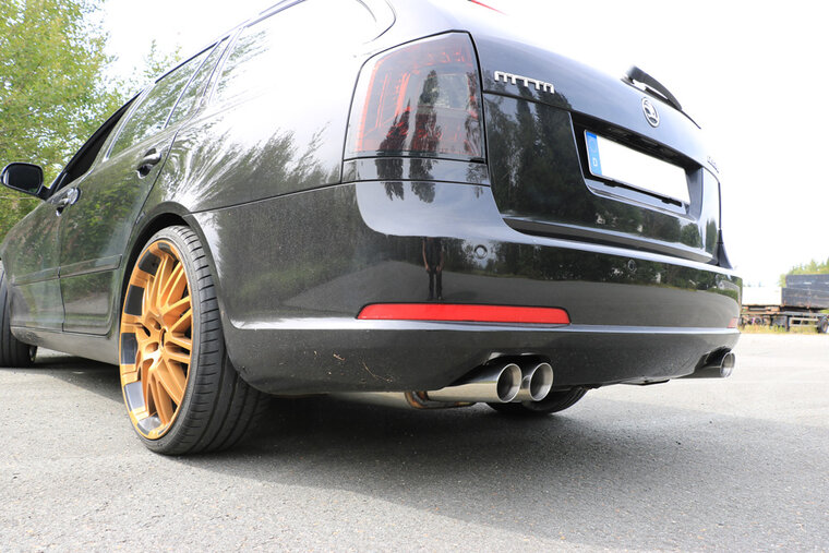 Fox Sportuitlaat Skoda Octavia Type 1Z RS incl. facelift achterdemper rechts/links - 2x76 Type 25 rechts/links