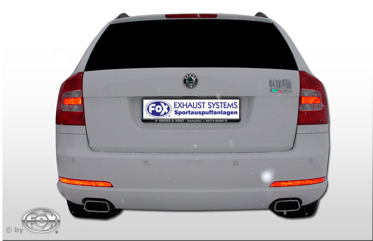 Fox Sportuitlaat Skoda Octavia Type RS 1Z incl. facelift achterdemper rechts/links - 145x65 Type 59 rechts/links