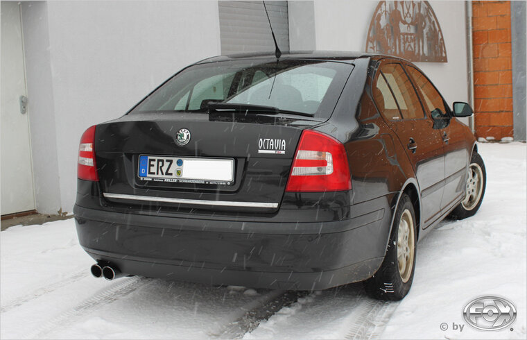 Fox Sportuitlaat Skoda Octavia Type 1Z incl. facelift achterdemper, &eacute;&eacute;n zijde - 2x76 Type 17