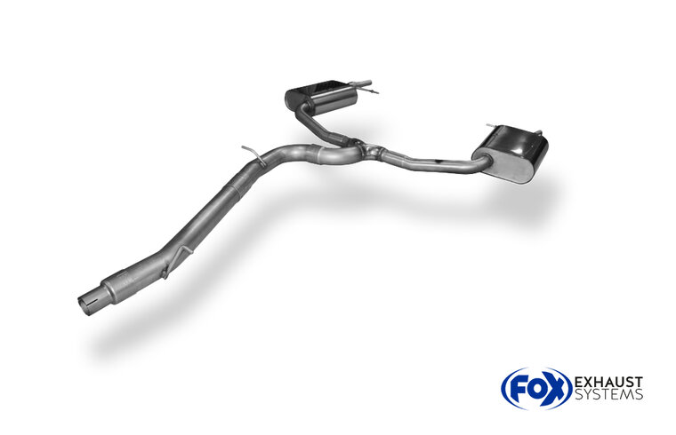 Fox Sportuitlaat Skoda Octavia 5E RS - TDI - 4x4 met dieseluitlaatstukken, half systeem rechts/links vanaf de katalysator - uitlaatpijpen die uitkomen in de originele dieseluitlaatstukken