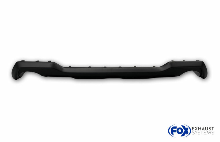Fox Sportuitlaat Subaru Outback BT achterdiffuser inzetstuk, matzwart ABS, met ovale uitlaatopeningen links en rechts voor uitlaatpijpen van 140x90 mm - Moet nog gespoten worden - Past ook op modellen met trekhaak
