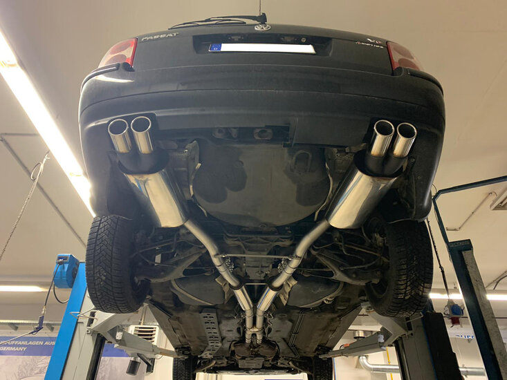 Fox Sportuitlaat VW Passat 3B/3BG 4-Motion W8 Look Achterdemper rechts/links - 2x76 Type 16 rechts/links offset