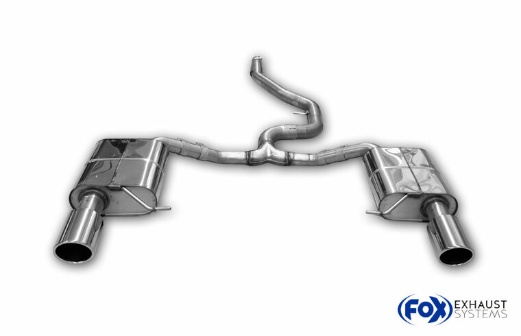Fox Sportuitlaat VW Passat 3C 4-Motion achterdemper rechts/links en middendemper vervangingspijp - 1x100 Type 16 rechts/links