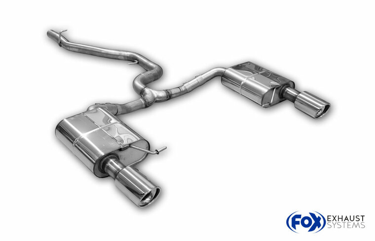 Fox Sportuitlaat VW Passat 3C 4-Motion achterdemper rechts/links en middendemper vervangingspijp - 1x100 Type 17 rechts/links