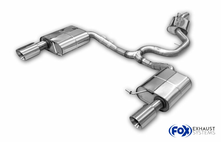Fox Sportuitlaat VW Passat 3C 4-Motion achterdemper rechts/links en middendemper - 1x100 type 25 rechts/links