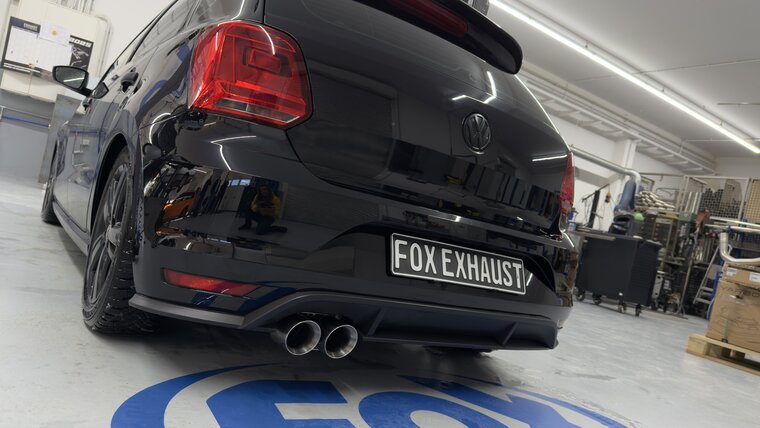 Fox Sportuitlaat VW Polo 6R achterdemper - 2x90 Type 25, geschikt voor de originele VW Polo 6R GTI bumper