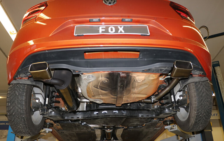 Fox Sportuitlaat VW Polo AW1 achterdemper, rechter/linker uitlaat - 145x65 type 59 rechts/links