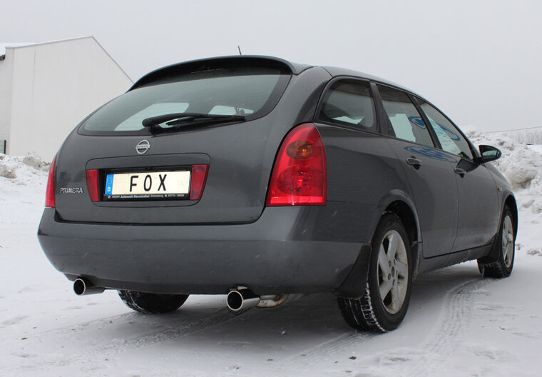 Fox Sportuitlaat Nissan Primera P12 Traveller Achterdemper Rechts/Links Uitgang - 1x90 Type 12 Rechts/Links