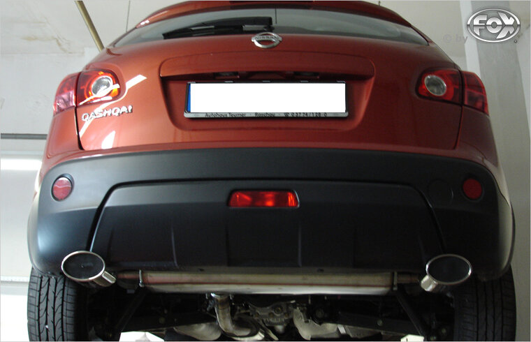Fox Sportuitlaat Nissan Qashqai - Diesel achterdemper, dwarsuitgang rechts/links - 115x85 type 44 rechts/links