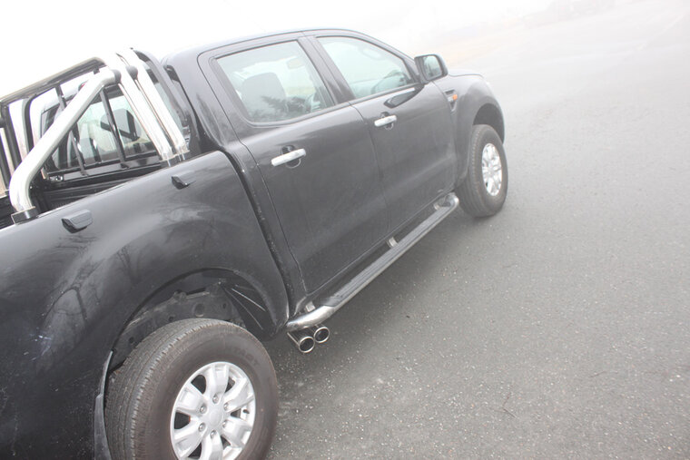 Fox Sportuitlaat Ford Ranger vanaf 09/2016 4x4 - Dubbele cabine, achterdemper met zij-uitlaat, uitgang rechts en links op het voertuig - 2x90 Type 16 rechts/links