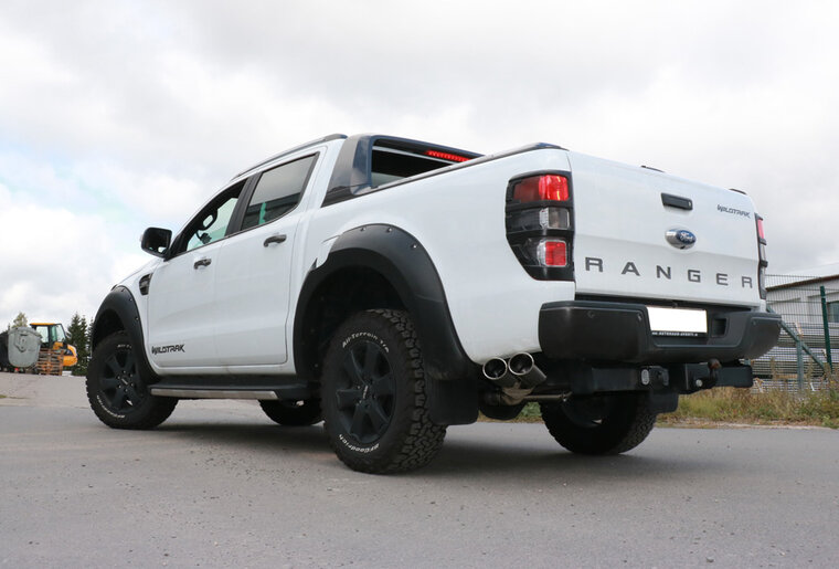 Fox Sportuitlaat Ford Ranger vanaf 10/2016 4x4 - Dubbele cabine + Wildtrak Achterdemper zij-uitlaat, uitgang aan de linkerkant van het voertuig achter het achterwiel - 2x115x85 Type 38