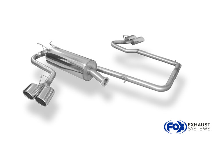 Fox Sportuitlaat Ford Ranger 2011-08/2016 - 4x4 - Dubbele cabine, achterdemper met zij-uitlaat, uitlaat links en rechts bij de treeplank - 2x115x85 Type 38 rechts/links