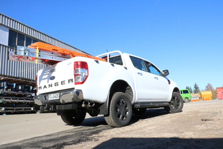 Fox Sportuitlaat Ford Ranger 4x4 - Dubbele cabine + Wildtrak Achterdemper Zijuitlaat, Uitgang aan de rechterkant van het voertuig achter het achterwiel - 2x115x85 Type 38