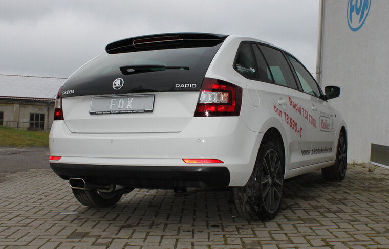 Fox Sportuitlaat Skoda Rapid Spaceback einddemper - 150x70 Type 52